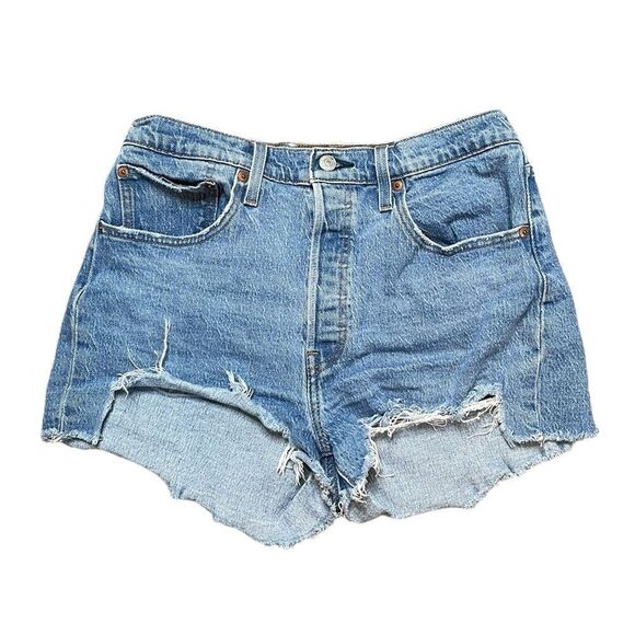 LEVI'S 501 Original Fit High Rise Jean Shorts Size 31 - Picture 2 of 6